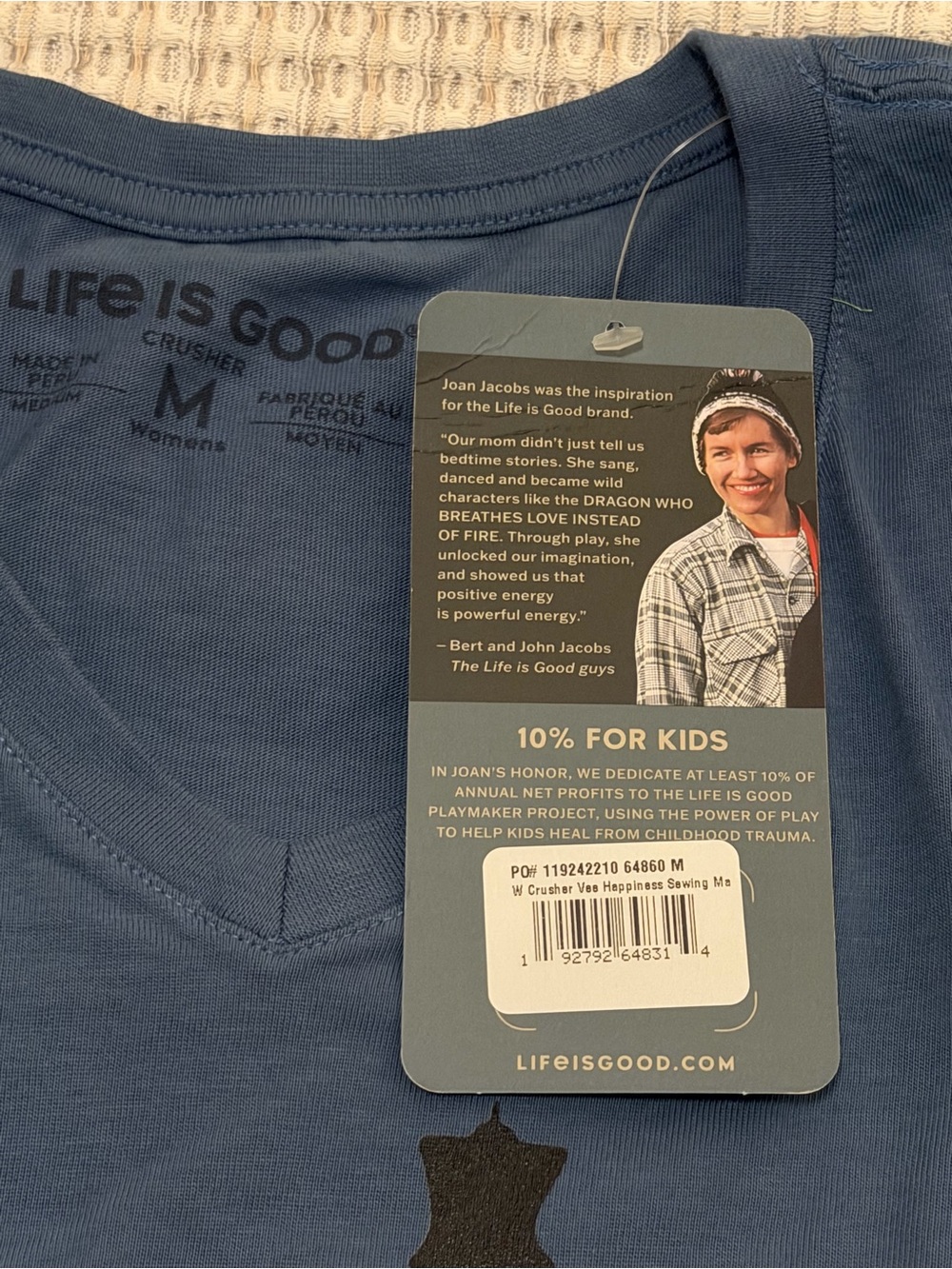 Life Is Good Women's Dusty Blue 'Happiness Is Homemade' V‑Neck Tee - Picture 5 of 6